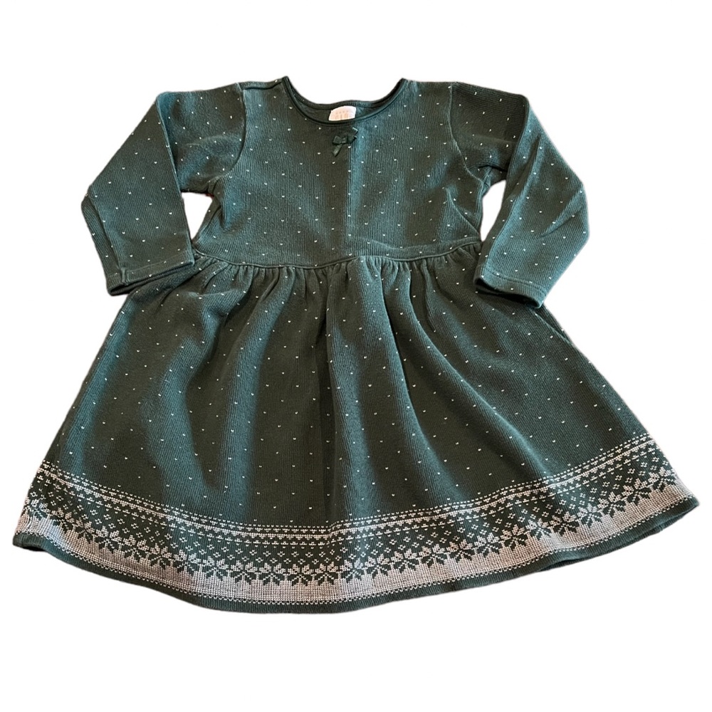 Baby Gap Winter Dress Long Sleeves Green 3xl (30-36 months)